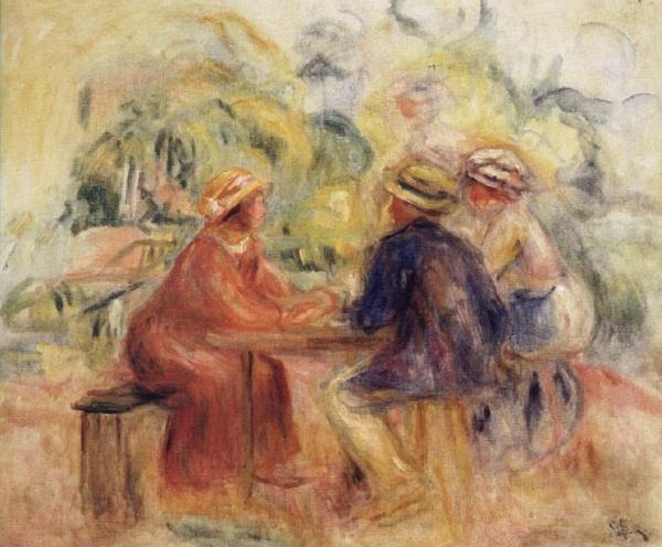 Pierre Renoir Meeting in the Garden